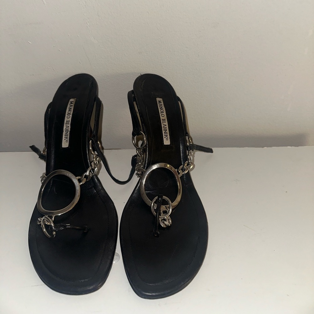 Manolo Blahnik Black Heels Sandals
